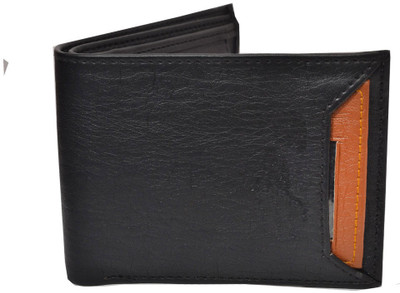 

Elligator Men Black Artificial Leather Wallet(5 Card Slots), Black-09