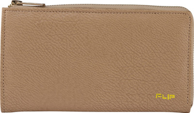 

FLIP Women Beige Artificial Leather Wallet(2 Card Slots)
