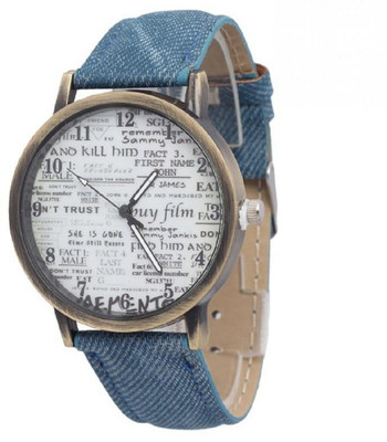 

Zillion Paper Print Dial Blue Denim Strap Watch - For Men & Women