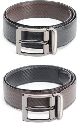 

Calvadoss Men Formal Black, Brown Texas Leatherite Reversible Belt