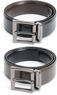 

Calvadoss Men Formal Black, Brown Texas Leatherite Reversible Belt