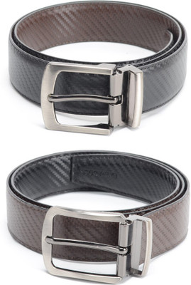 

Calvadoss Men Formal Black, Brown Texas Leatherite Reversible Belt