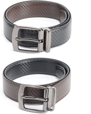 

Calvadoss Men Formal Black, Brown Texas Leatherite Reversible Belt