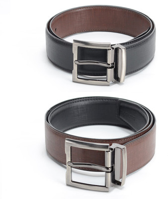 

Calvadoss Men Formal Black, Brown Texas Leatherite Reversible Belt