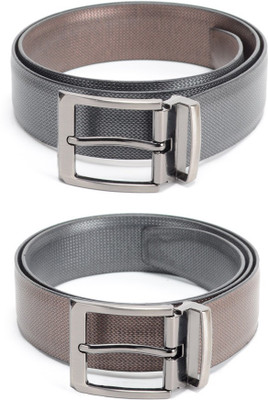 

Calvadoss Men Formal Black, Brown Texas Leatherite Reversible Belt