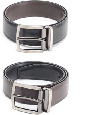 

Calvadoss Men Formal Black, Brown Texas Leatherite Reversible Belt