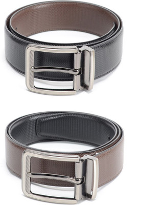 

Calvadoss Men Formal Black, Brown Texas Leatherite Reversible Belt
