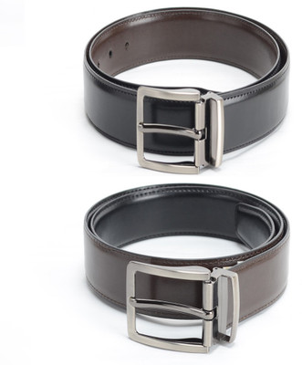 

Calvadoss Men Formal Black, Brown Texas Leatherite Reversible Belt