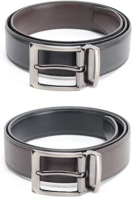 

Calvadoss Men Formal Black, Brown Texas Leatherite Reversible Belt