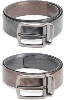 

Calvadoss Men Formal Black, Brown Texas Leatherite Reversible Belt