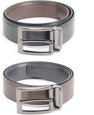 

Calvadoss Men Formal Black, Brown Texas Leatherite Reversible Belt