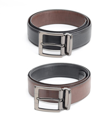 

Calvadoss Men Formal Black, Brown Texas Leatherite Reversible Belt