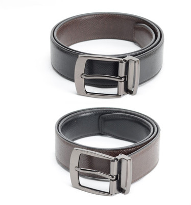 

Calvadoss Men Formal Black, Brown Texas Leatherite Reversible Belt