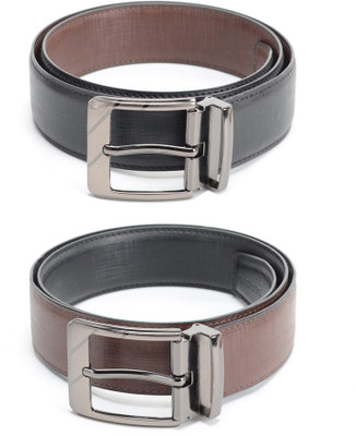 

Calvadoss Men Formal Black, Brown Texas Leatherite Reversible Belt