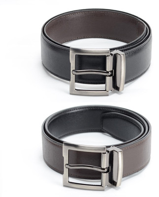

Calvadoss Men Formal Black, Brown Texas Leatherite Reversible Belt