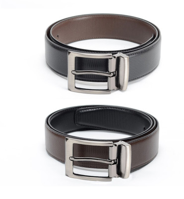 

Calvadoss Men Formal Black, Brown Texas Leatherite Reversible Belt