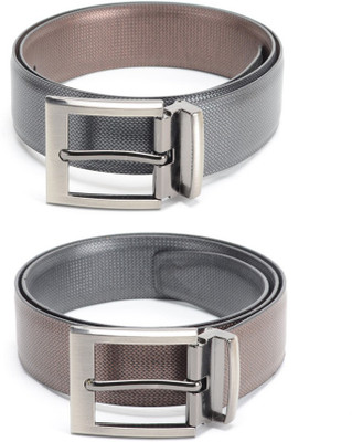 

Calvadoss Men Formal Black, Brown Texas Leatherite Reversible Belt