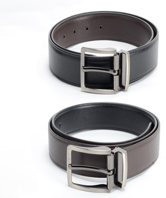 

Calvadoss Men Formal Black, Brown Texas Leatherite Reversible Belt
