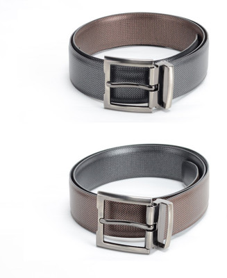 

Calvadoss Men Formal Black, Brown Texas Leatherite Reversible Belt