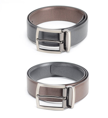 

Calvadoss Men Formal Black, Brown Texas Leatherite Reversible Belt