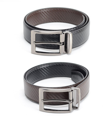 

Calvadoss Men Formal Black, Brown Texas Leatherite Reversible Belt
