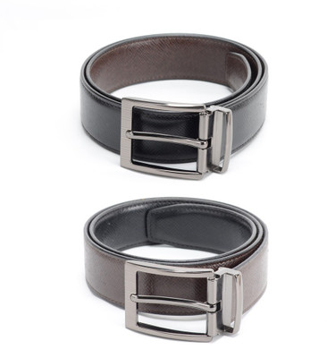 

Calvadoss Men Formal Black, Brown Texas Leatherite Reversible Belt