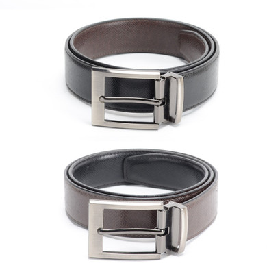 

Calvadoss Men Formal Black, Brown Texas Leatherite Reversible Belt
