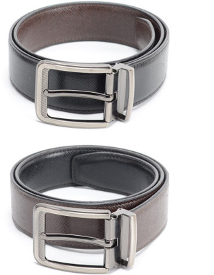 

Calvadoss Men Formal Black, Brown Texas Leatherite Reversible Belt