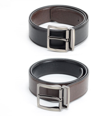 

Calvadoss Men Formal Black, Brown Texas Leatherite Reversible Belt