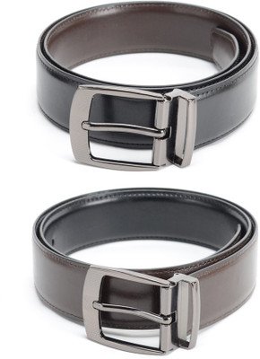 

Calvadoss Men Formal Black, Brown Texas Leatherite Reversible Belt