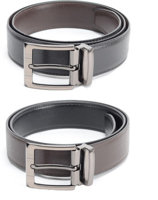 

Calvadoss Men Formal Black, Brown Texas Leatherite Reversible Belt