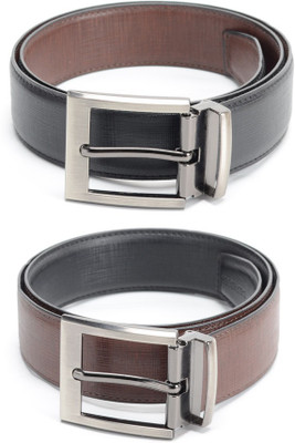 

Calvadoss Men Formal Black, Brown Texas Leatherite Reversible Belt