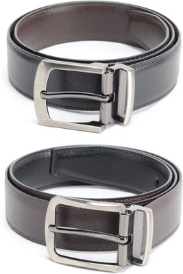 

Calvadoss Men Formal Black, Brown Texas Leatherite Reversible Belt