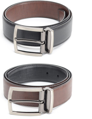 

Calvadoss Men Formal Black, Brown Texas Leatherite Reversible Belt