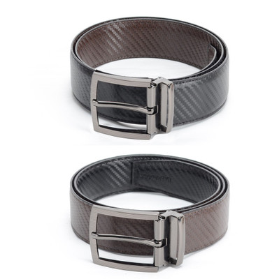 

Calvadoss Men Formal Black, Brown Texas Leatherite Reversible Belt