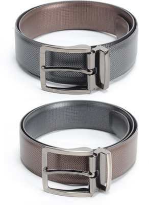 

Calvadoss Men Formal Black, Brown Texas Leatherite Reversible Belt