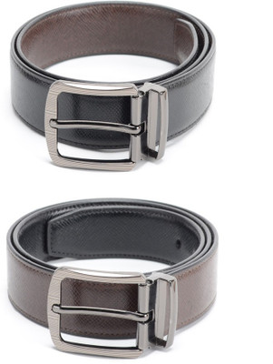 

Calvadoss Men Formal Black, Brown Texas Leatherite Reversible Belt