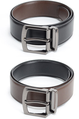 

Calvadoss Men Formal Black, Brown Texas Leatherite Reversible Belt