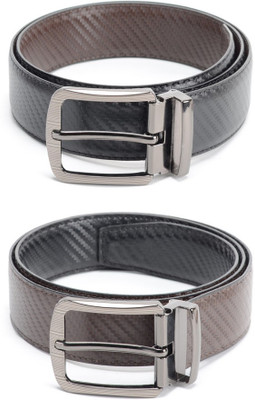 

Calvadoss Men Formal Black, Brown Texas Leatherite Reversible Belt