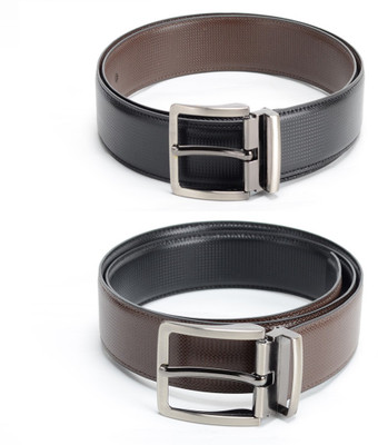 

Calvadoss Men Formal Black, Brown Texas Leatherite Reversible Belt