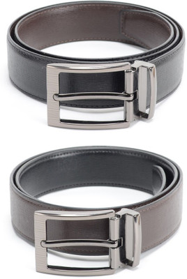 

Calvadoss Men Formal Black, Brown Texas Leatherite Reversible Belt