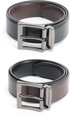 

Calvadoss Men Formal Black, Brown Texas Leatherite Reversible Belt