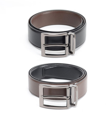 

Calvadoss Men Formal Black, Brown Texas Leatherite Reversible Belt