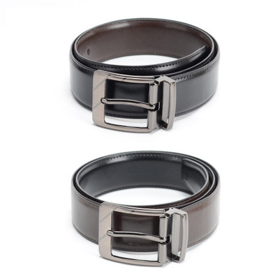 

Calvadoss Men Formal Black, Brown Texas Leatherite Reversible Belt