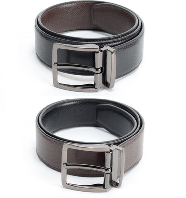 

Calvadoss Men Formal Black, Brown Texas Leatherite Reversible Belt