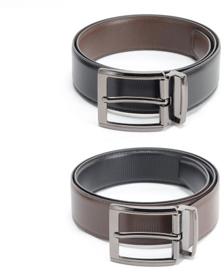 

Calvadoss Men Formal Black, Brown Texas Leatherite Reversible Belt