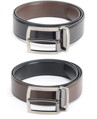 

Calvadoss Men Formal Black, Brown Texas Leatherite Reversible Belt