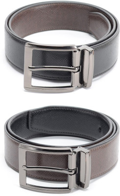 

Calvadoss Men Formal Black, Brown Texas Leatherite Reversible Belt