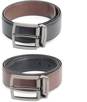 

Calvadoss Men Formal Black, Brown Texas Leatherite Reversible Belt