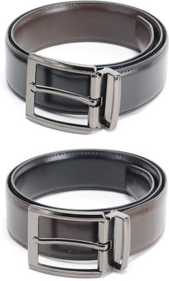 

Calvadoss Men Formal Black, Brown Texas Leatherite Reversible Belt